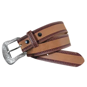 Wrangler Women's Rope Embossed Edge Leather Belt