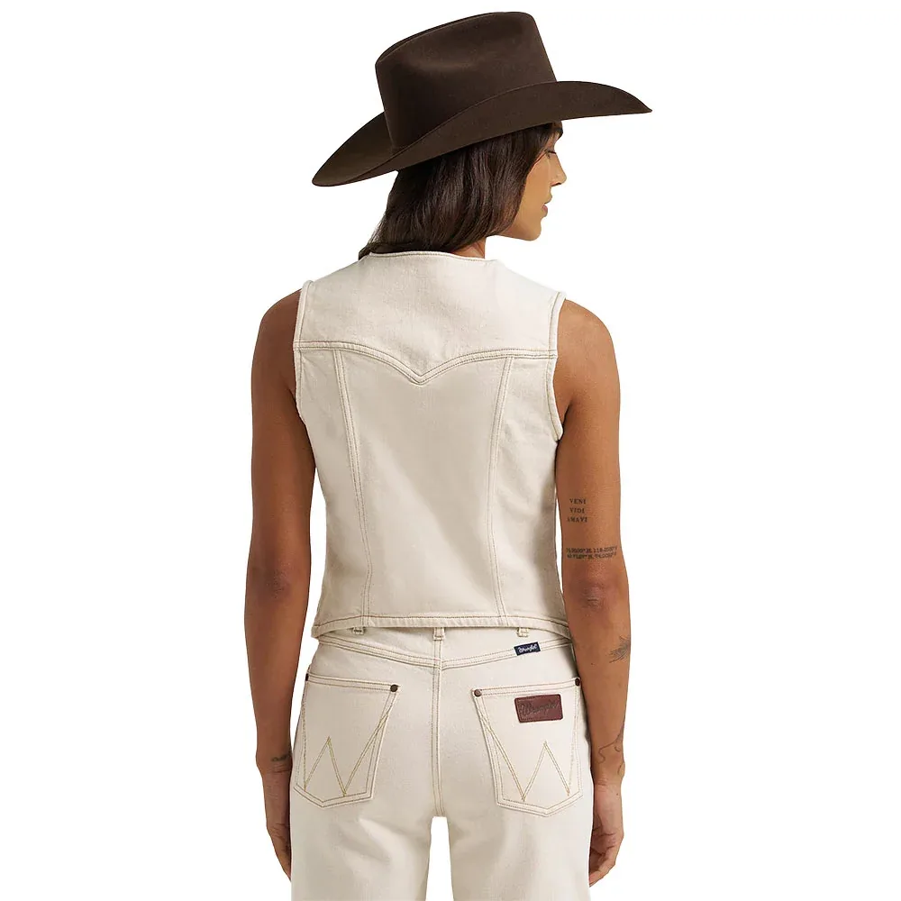 Wrangler Women's White Denim Vest - Image 2