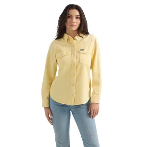 Wrangler Womens Yellow/Pink Snap Shirt