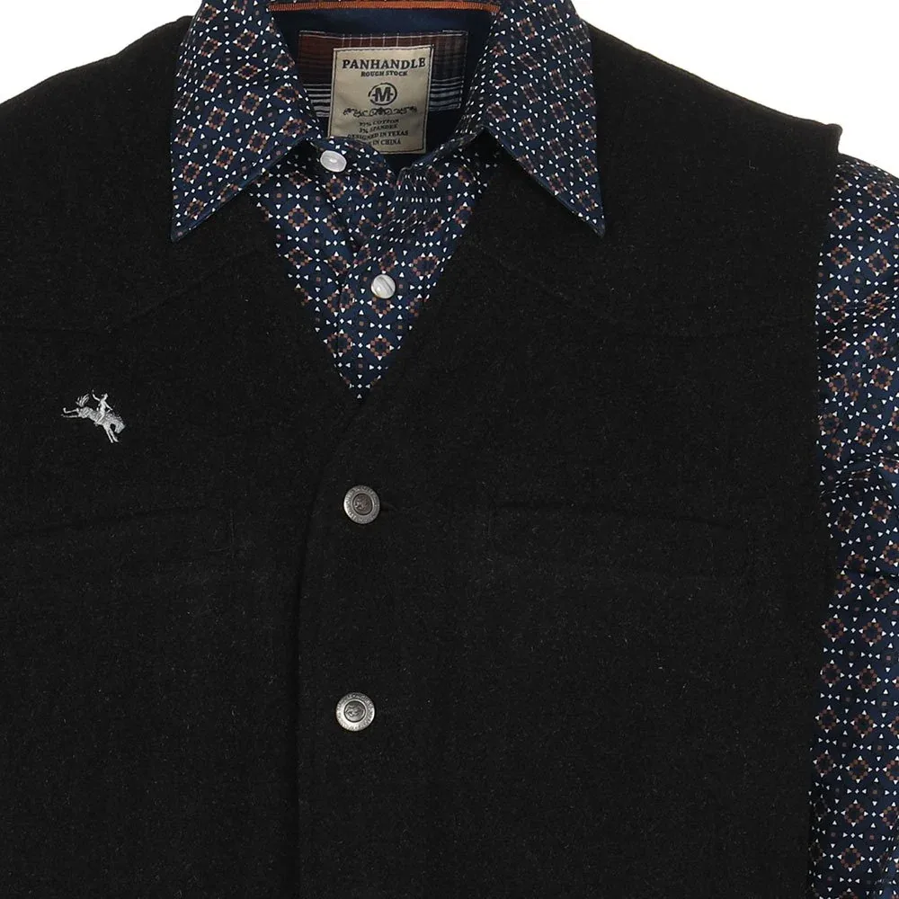 Wyoming Traders Men's Black Wyoming Wool Vest - Image 2