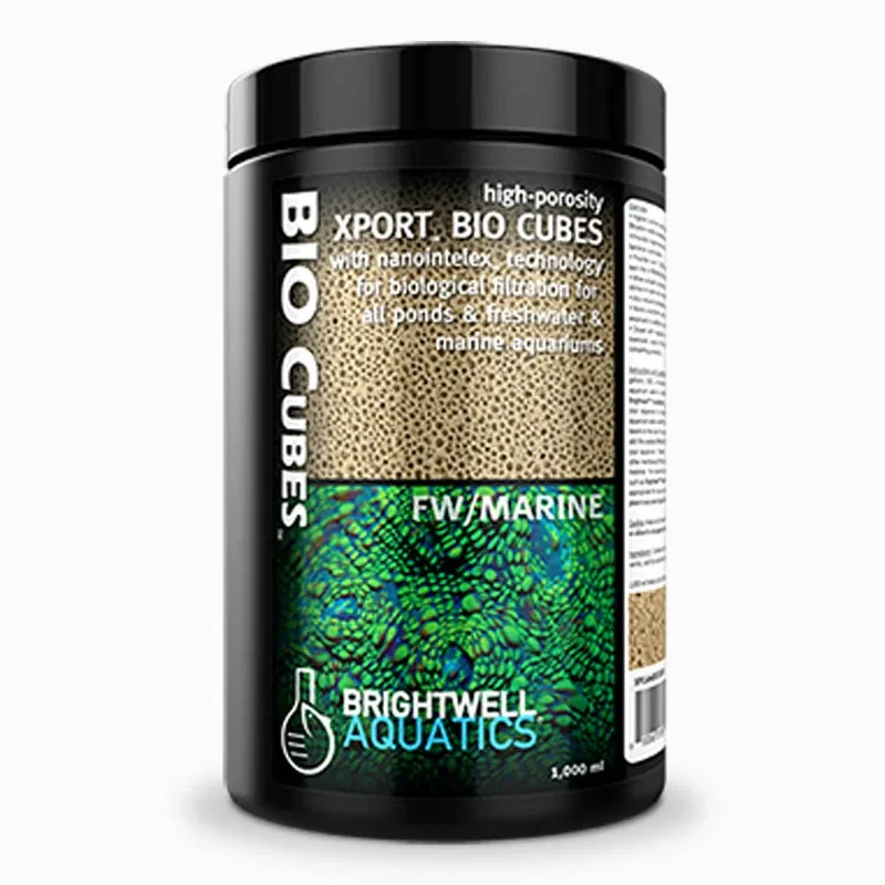 Xport-BIO - 1/2" Cubes; Biological Filtration Media (500 ML) - Brightwell