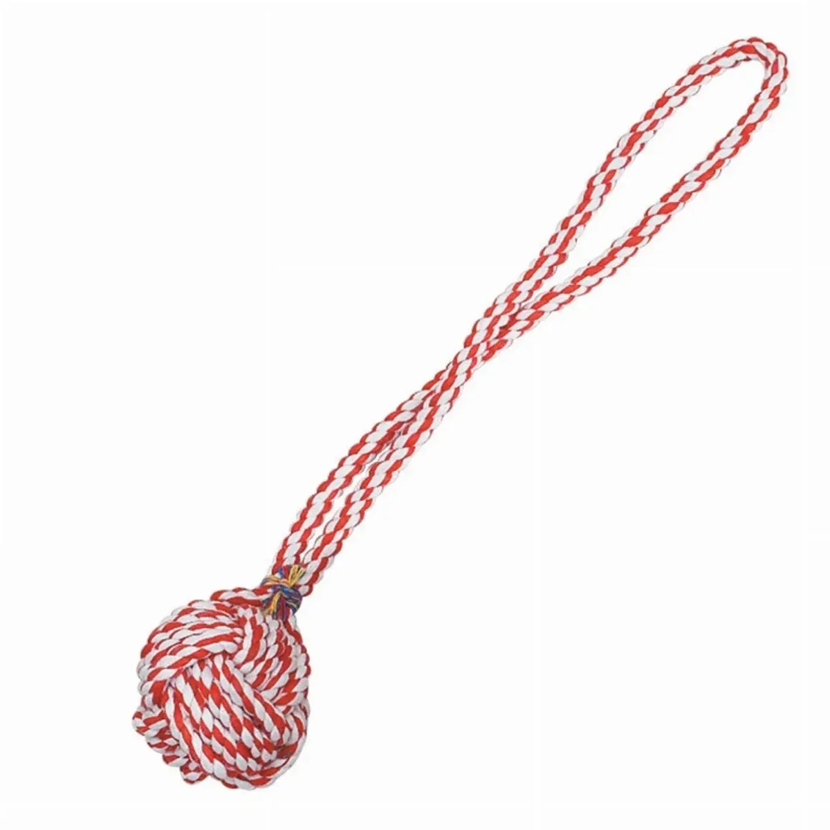 ZA Monkeys Fist Knot Rope, 15 in Red/White