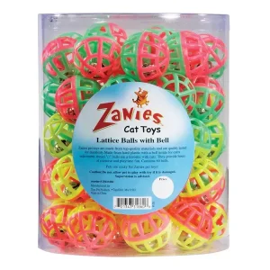 Zanies Lattice Balls Cat Toy Canister, 50 Pieces
