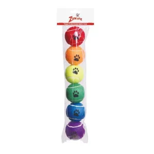 Zanies Rainbow Tennis Ball 2.5 in 6 pack