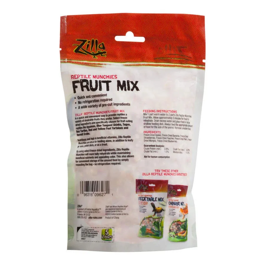 Zilla Reptile Munchies Fruit Mix Black, 2.5 oz - Image 2