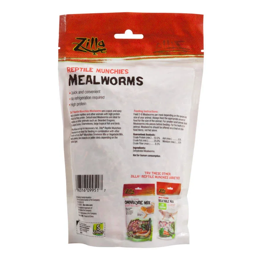 Zilla Reptile Munchies Mealworm Resealable Bag, 3.75 oz - Image 2