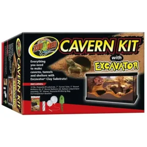Zoo Med Cavern Kit with Excavator Clay Burrowing Substrate