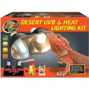 Zoo Med Desert UVB & Heat Lamp Kit – UVA/UVB Lighting for Desert Reptiles