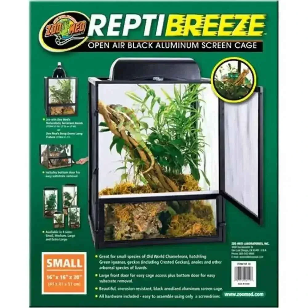 Zoo Med ReptiBreeze Open Air Aluminum Screen Cage – Small